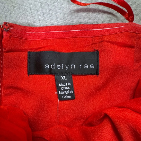 Adelyn Rae Red Strapless Bow Peplum Top Anthropologie XL - Picture 4 of 11